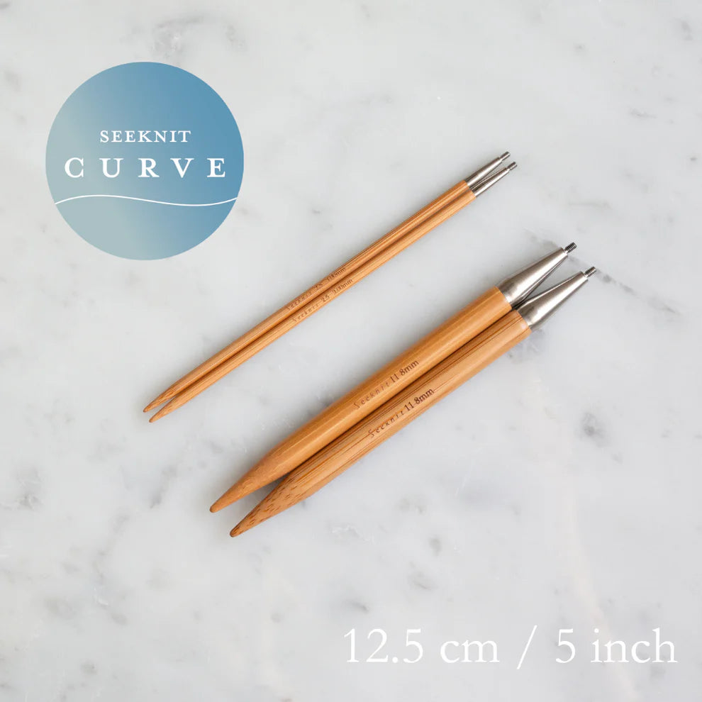 Seeknit Koshitsu Curve 12,5 cm - Verwisselbare bamboe breinaalden