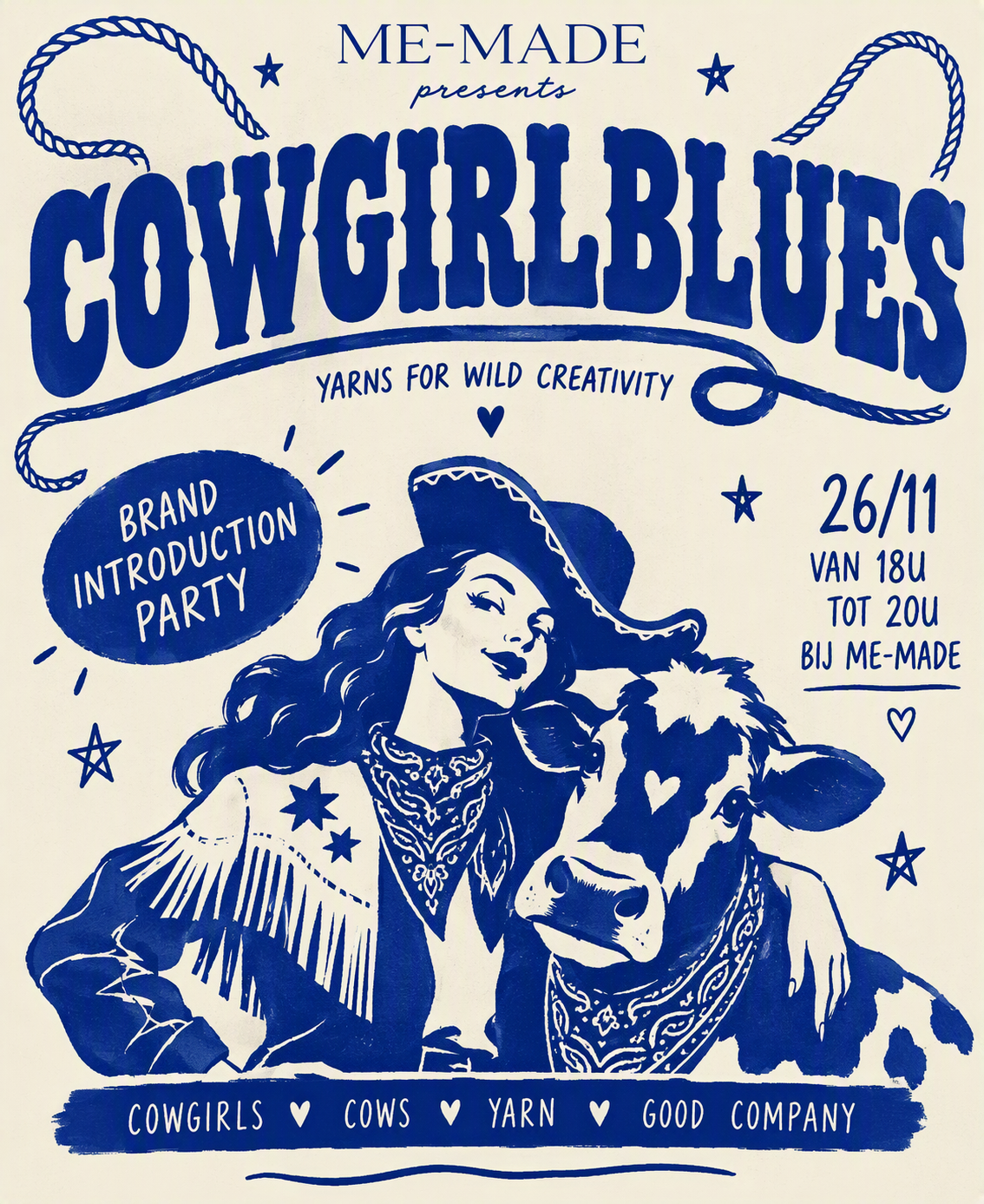 Cowgirlblues Party - Donderdag 26/11 tussen 18u - 20u