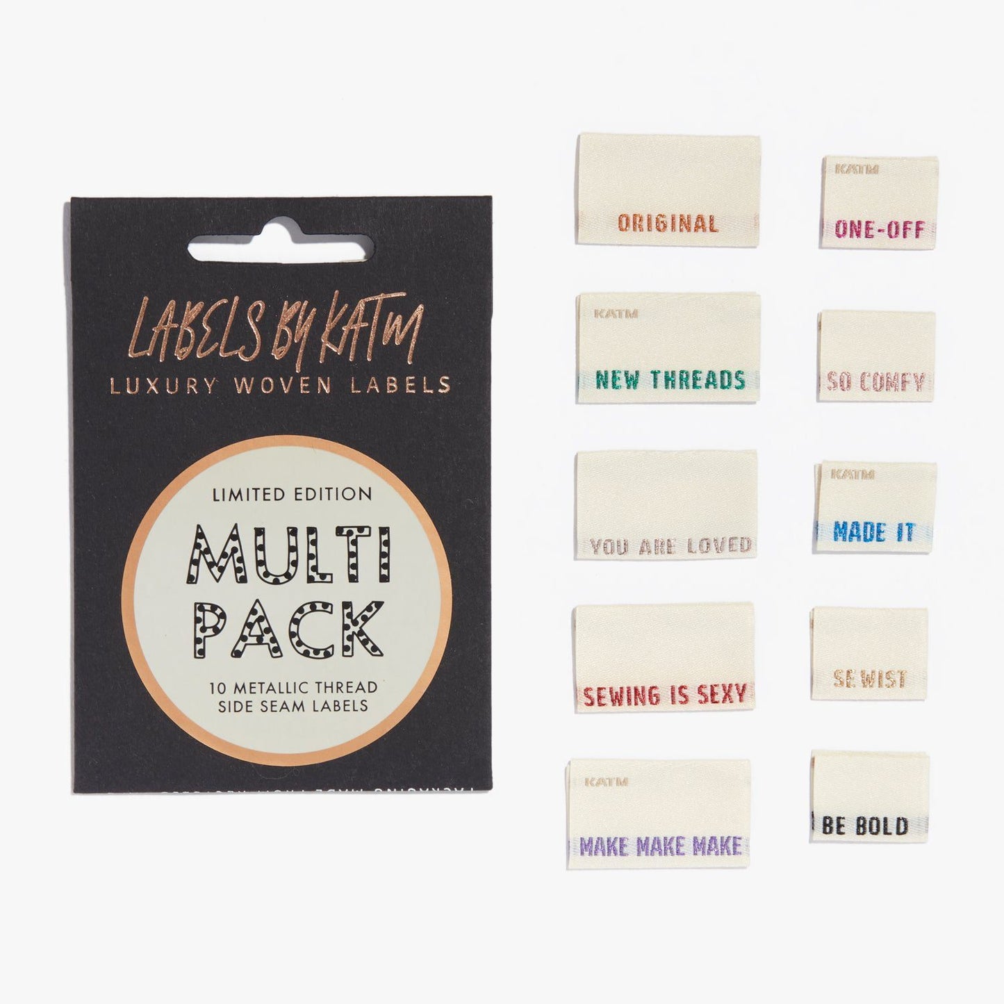 Metallic Multi pack woven labels