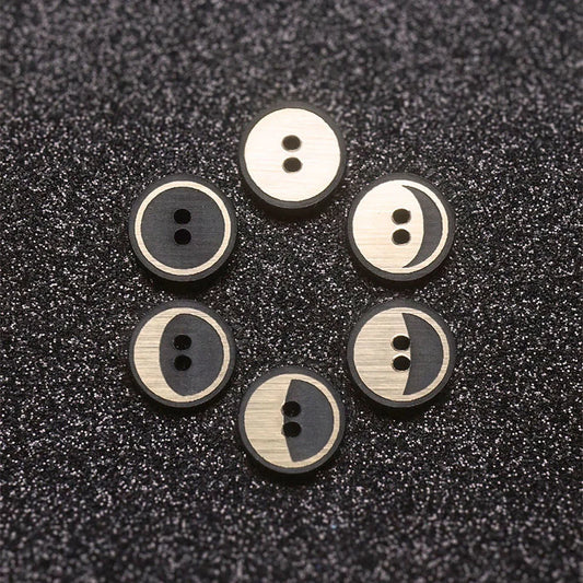 Moon Phase knopen 12 mm (6 stuks)
